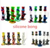 4 estilos Hookahs em linha reta Bongo de silicone tubos de fumar com plataformas de óleo tubulações de vidro tubulação de água