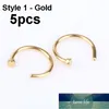 5-12 sztuk Moda Złoto Silver Color Ze Stali Nierdzewnej Open Hoop Fałszywe Piercing Nose Pierścionki Clip Body Jewelry Dla Kobiet Hurtownie Cena Fabryczna Ekspert Projekt Quality Najnowsze