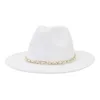 Breite Krempe Hüte Fedora Hut Männer Frauen Hochzeit Party Bowler Künstliche Wollmischung Winter Mode Jazz ChapeauGroßhandel Elob22