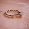 925 Silver Moissanite Ring Four-Claw Double Row Luxury Inlay Engagement Anniversary Ring 1ct DF Färg Runda Utmärkt Klipp
