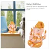 1 pc Elephant God Figurine Desktop Hindu Resin Luck and Wealth Art Statue Sculpture Ornament for Office Home C0220