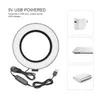 Anblub Photography Dimmable USB LED Selfie Ring Light 3500-5500KメイクアップフォトスタジオランプYouTubeビデオライブ三脚スタンド