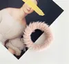 8pcs 가짜 모피 pom poms scrunchies 탄성 밴드 단단한 인공 토끼 머리 넥타이 소녀 머리카락 액세서리
