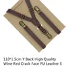 17cm High Quality Real Cowhide Split Leather Strap Women Men Unisex 6 Button Suspenders Cowboy Gril Wear