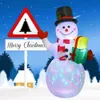 LED Light Inflatable Model Christmas Snowman Colorful Rotate Airblown Dolls Toys for Household Parties Accessories 211104