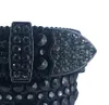 Ceinture de styliste en strass Bb Simon pour hommes et femmes, avec grande boucle en cuir, strass brillants, ceinture247J