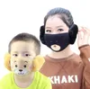 Cartoon urso rosto protetor capa crianças orelha bonito orelha boca máscara animais 2 em 1 inverno face máscaras crianças adulto boca-muffle máscaras dap359
