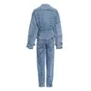 Casual Denim Two Piece Set For Women O Neck Long Sleeve Jacket High Waist Straight Jeans Loose Sets Female Fall Fashion 210531