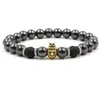2022 nouveau noir pierre hématite lave roche Bracelets perles crâne Lion hibou crâne bracelets pour femmes hommes cadeau