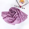 Kvinnor Lace Pärlor Hijab Blomster Scarf Shawls Muslim Lätta halsdukar Pärlor Polyester Wraps Fashion Headband Scarves 180 * 70cm