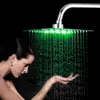 KEMAIDI 4"6"8"10"12" Bathroom Rain Shower Head High Pressure LED Light Shower Head Chuveiro Do Banheiro Without Arm 210724