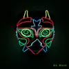 Kostüm Aksesuarları Demon Cosplay Işık Up Maske Perili Ev Dekor Neon Led Maske Boys El Tel Maske için Hallween Karanlık Koridor