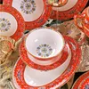 86pieces enamel color bone china tableware set Jingdezhen painted gold high-end dishes home to move the wedding Hotel Clubhigh quatity