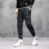 Cargo Harlan Pocket Jeans Herren Baumwolle Strahl Füße Leggings Slim Overalls Klassischer Stil Mode Blau Lässige Jogger Hosen Männlich 210716