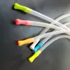 Colorful 40cm Length Silicone Straw pipe 5mm 7mm Mouthpiece Water Smoking Pipes with Hookah Outside Diameter Clear Plastic Tubes Accessories Tips Wholesale