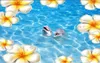 Fonds d'écran 3d peinture au sol papier peint eau de mer dauphin fleur ondulations étanche peintures murales revêtement de sol