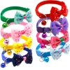Cute Pets Adjustable Polyester Dog Collars with Bowknot and Bells Necklace Collar For Small Dogs Cat