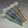 Wholesale thick pyrex glass oil burner pipe bubbler skull Clear pyrex Tube smoke accessory Pipe recycler oil Nails glass water pipe