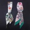 Чернила с принтом, большой роскошный женский шелковый шарф из саржи, бренд, длина 100 см, 6 см, маленький головной платок, сумка, платок с лентами, женский галстук2503679