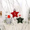 Kerstboom Ornamenten Gebreide Hoed Vijfpuntige Star Bomen Hanger Xmas Decoraties ongeveer 10 * 13cm 3 kleuren JJD11080