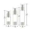 Bouteilles de stockage Bocaux Airless 15 ml 30 ml 50 ml 80 ml 100 ml Pompe à vide Epmty Navire de toilette Bouteille cosmétique Mini lotion transparente