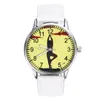 Avanadores de pulso Sport casual Ladies Watches Moda Moda de ioga Equilíbrio Exercício Padrão de fitness Canvas Banda de quartzo Relógio de pulso para homens mulheres