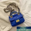 High End Simple Fashion Chain Evening Bag New Style Sewing Line Rhombus Portable Lock Single Shoulder Small Square Bag