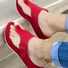 Sandalet Kadınlar Takozlar Yaz Rahat Muffin Platformunda Kayma Çevirme Bayanlar Parti Peep Toe Büyük Boy