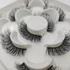 Falska ögonfransar 5 par 25 mm MINK Fluffy Lashes Dramatic Messy Long Makeup Partihandel 25mm 3d