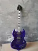 Nova chegada! Fábrica Personalizado Roxo Corpo Especial Guitarra Elétrica, Hardware Preto e HH Pickups, Rosewood Fretboard, Fornecer serviços personalizados