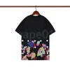 Moda de verão masculas camisetas de graffiti Pattern high Street Short Manga Tees Man Woman redonda pescoço casual Tamanho M-2xl