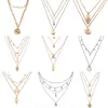 17km Multilayer Crystal Moon Kettingen Hangers Voor Vrouwen Vintage Charm Gold Choker Ketting 2020 Boheemse Sieraden Groothandel G1206