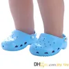 18 inch Doll Garden Shoes Clog Sliper Fashion Sandals Summer Heart Hole Shoe for 18 inch American girl doll