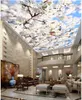 Soffitti personalizzati Peach Blossom Blue Sky Sky Soffitto 3D Murales sfondi gratuiti per soggiorno