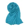 Plain Turbans Wrinkle Bubble Chiffon Instant Hijab Solid Pleated Shawls Scarf Lady High Quality Soft Thin Muslim Wraps 180*72Cm