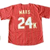 Nikivip Men Bruno Mars 24K Hooligans Red Baseball Jersey Bet Awards Baseball Jersey Hoge kwaliteit Vintage Jerseys