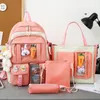4 pcs define a mochila escolar infantil bolsas de livros de mulheres kawaii para adolescentes meninas mochilas 210809
