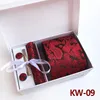 Spersonalizowane męskie więzi Hankie Cufflinks Zestawy Neckwear Cravats Striped Nectie dla Mężczyzn Wedding Party Pudełko Pudełko