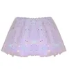 Юбки женские звездные блески сетки плиссированная юбка принцессы с светодиодной лампочкой с высокой клеткой для сексуальной мини -юбки.