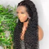 Brazilian Water Curly 13x4 Lace Front Human Hair Wigs 26 28 30Inch Deep Wave Long Frontal Wig for Black Women