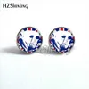 NES-0028 Boucles d'oreilles drapeau britannique Steampunk Old London Ear Stud Jewelry Boucles d'oreilles drapeau américain Boucles d'oreilles cabochon en verre HZ4 X0709 X0710