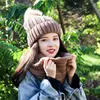 Warm Thicken Knit Sweater Hat Women Casual Winter Solid Color Scarf Windproof Outdoor Sports Gorra Ciclismo 2022 E Cycling Caps & Masks