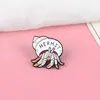 Ermit Crab Emalia Szpilki Cartoon Zwierząt Odznaka Broszka Lapel Pin Denim Jeans Torba Koszula Koszula Collar Introvert Biżuteria Prezent Dla Przyjaciół