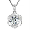 Colliers pour femmes en cristal pendentif en forme de fleur de mode pour femmes en argent brillant plaqué or