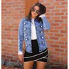 Abrigo vaquero para mujer, chaqueta adelgazante desteñida con cinta, S-3XL Retro Vintage holgada a la moda para mujer