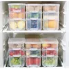 Kylskåp Matförvaring Box Plast Transparenta rutor Sortering Containrar med lock för kök Kylskåp Freezer Organizer 210315