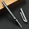 Penna stilografica Hero 600 Penna a inchiostro in metallo Pennino fine Cappuccio in argento Cancelleria Materiale scolastico per ufficio Penne per scrittura aziendale
