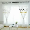 High Grade Towel Embroidered Yellow Chandelier Window Curtain Tulle For Living Room Korean Simple Sheer Children Bedroom MY124-5 210712