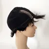 黒人女性の髪の髪のピクシーカットのウィッグサイドバングレースの前面の黒人女性のヘアスタイルのヘアカットかつら