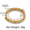 UWIN Hiphop Wome Mens Fashion Rope Chain Bracelet Bling Rhinestones 9mm Gold Color Iced Out Jewelry Bracelets 2106093198562